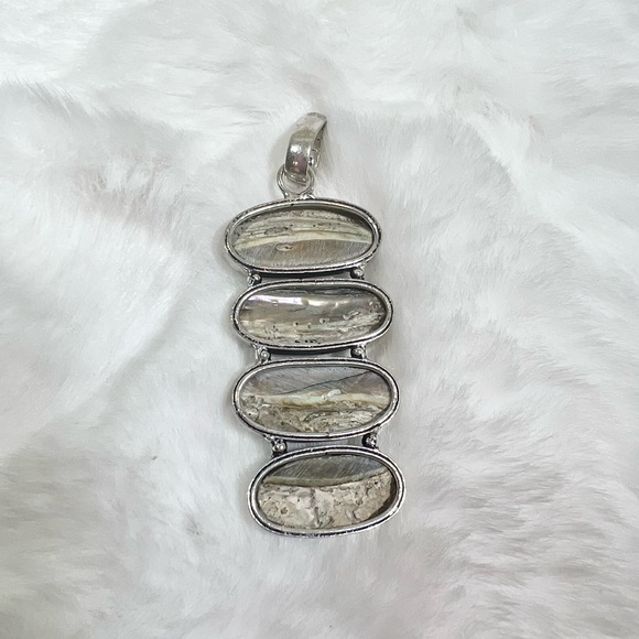 Abalone Shell 925 Multi Stone Gemstone Pendant - Picture 7 of 7